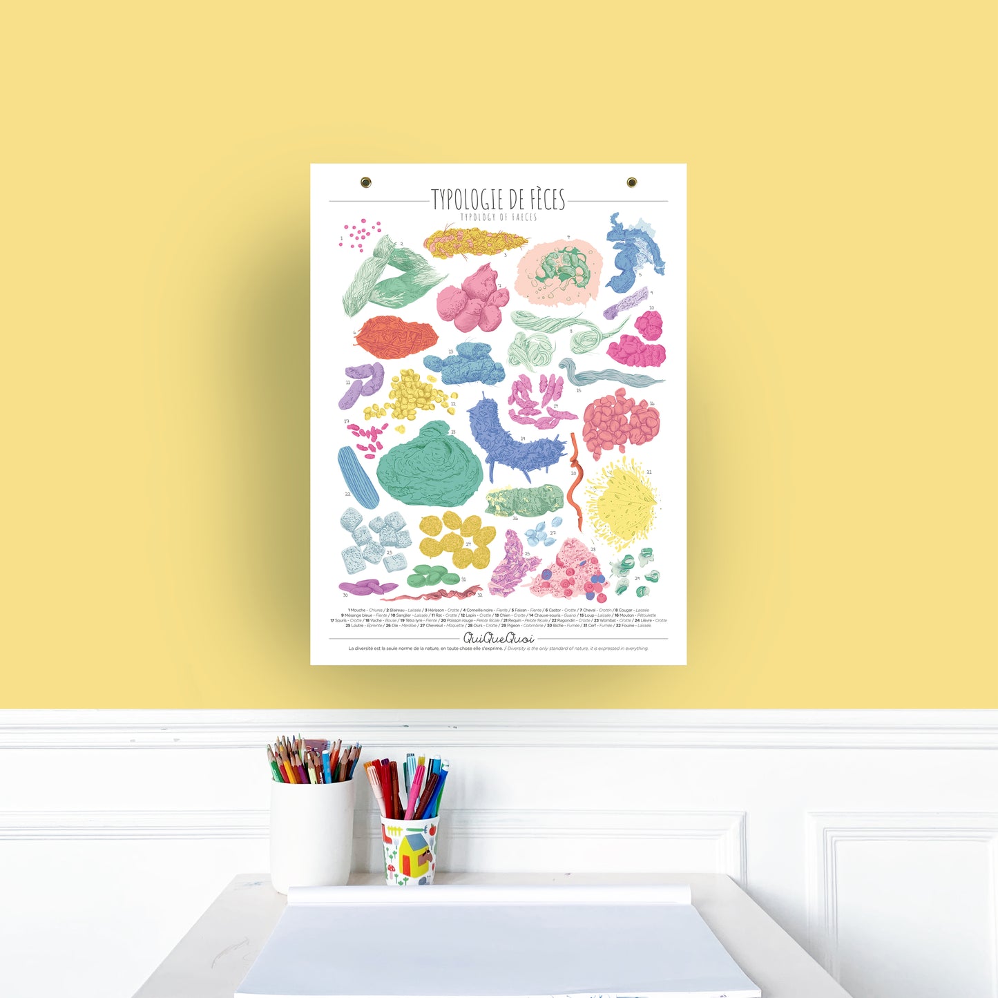 Typologie de Fèces · Affiche de bavardages