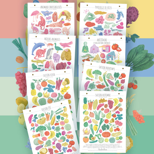 Lot de 8 · Affiche de bavardages