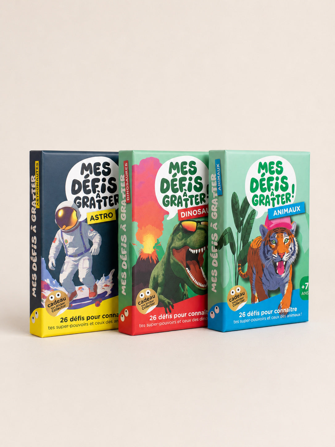 Mes défis à gratter _ Pack de 3 🦊🦖🚀