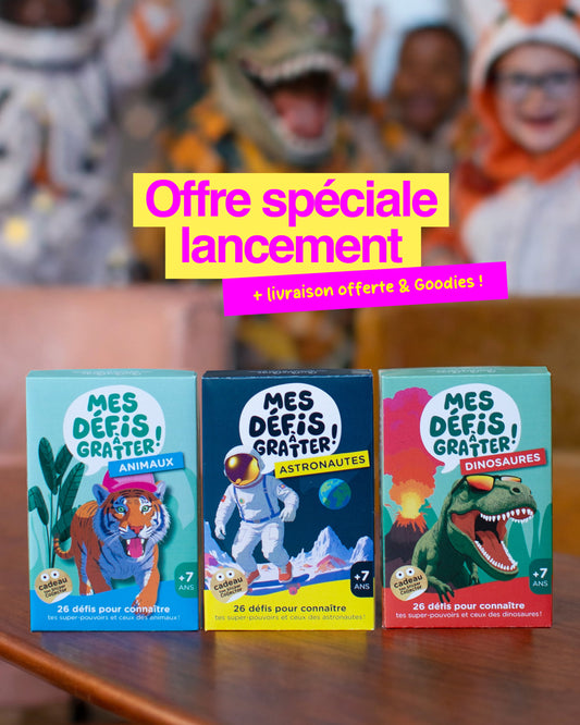 Mes défis à gratter _ Pack de 3 🦊🦖🚀