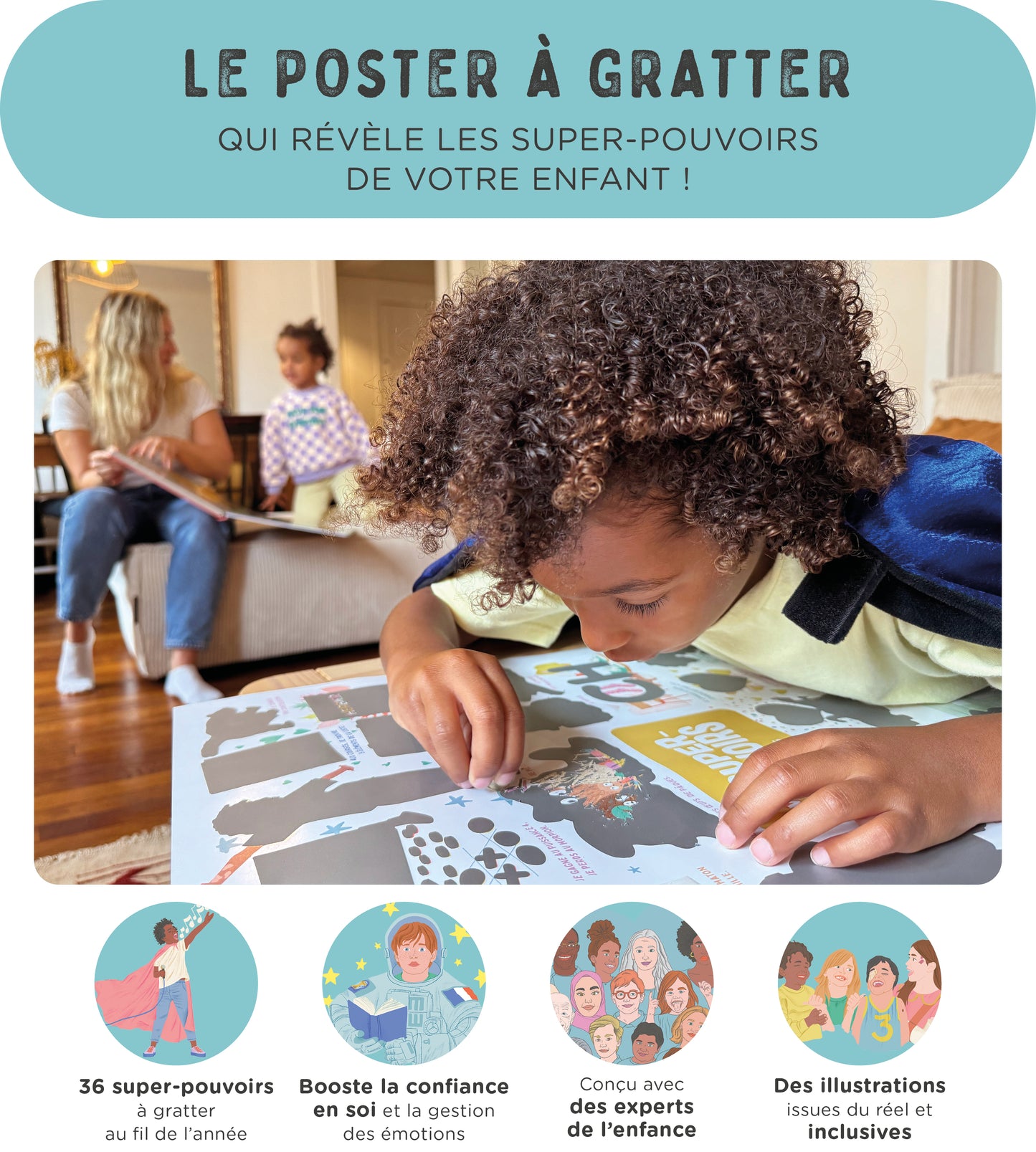 🤩 Les Super-Pouvoirs - poster à gratter